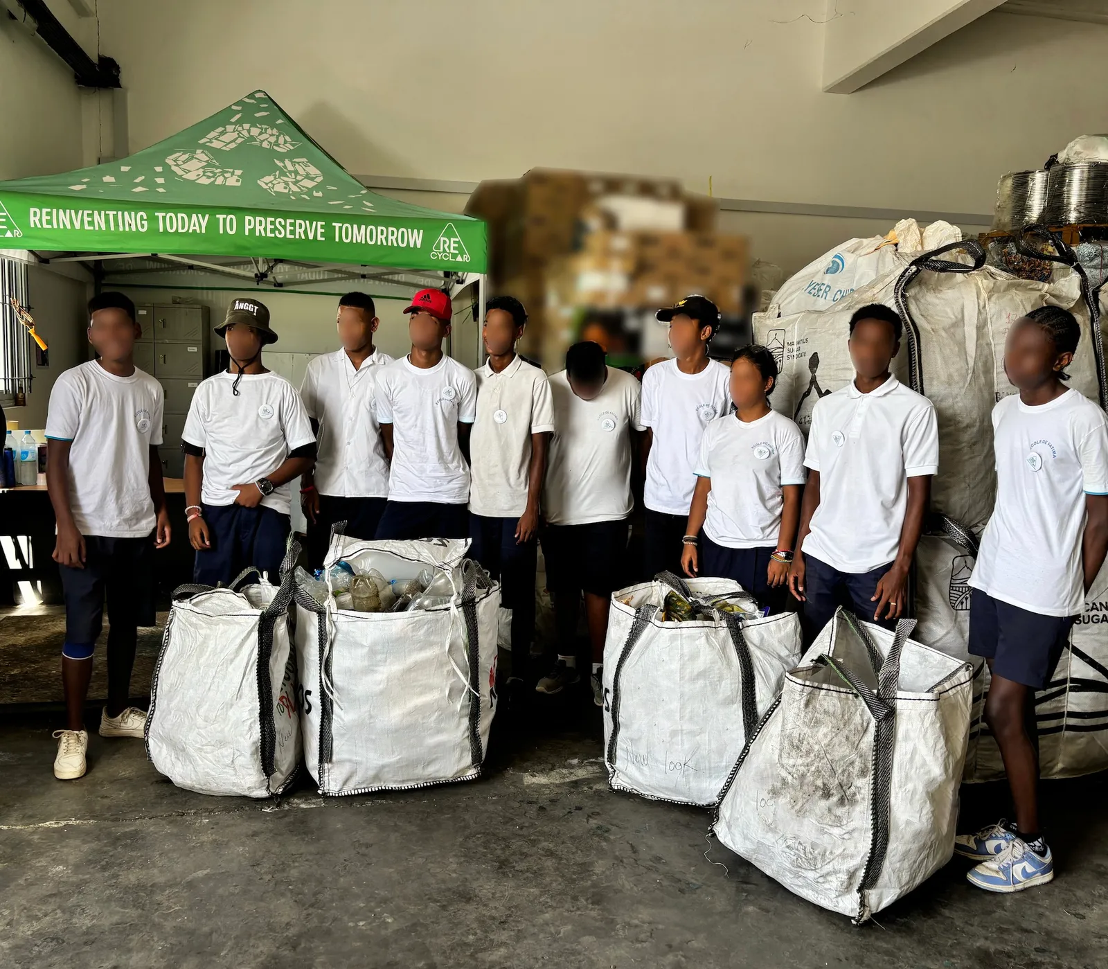 Station de tri sélectif à l'école de Fatima
